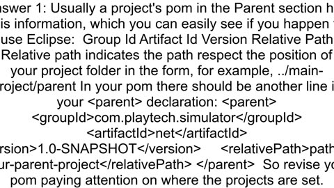 Nonresolvable parent POM Could not find artifact