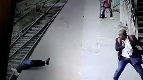 The man was electrocuted by the train
