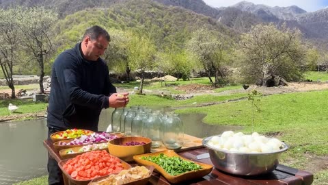 "Cooking a Huge Mountain of Eggs for the Marination Jar: A Glimpse into Rural Life"
