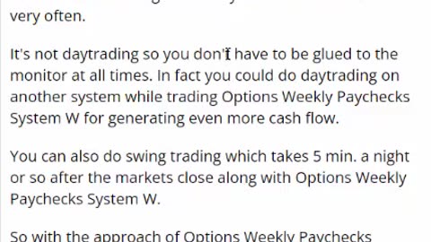 How Long Per Week Does it Take to Trade Options Weekly Paychecks System W
