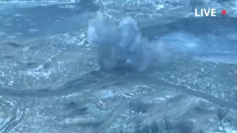 Entire Russian infantry line destroyed inside their trenches.