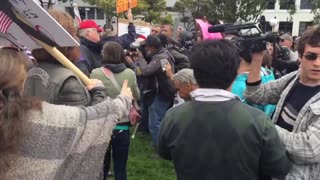 March 4 2017 Battle for Berkeley II 1.5 Violence Starts after Punch from Antifa during #March4Trump