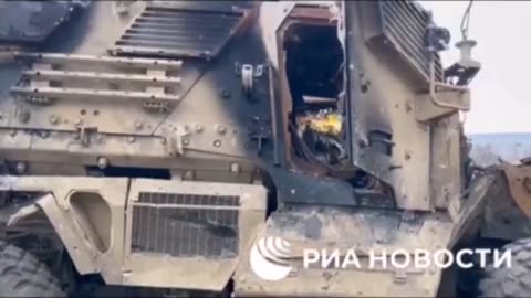 Wagner PMC show destroyed American armored vehicle