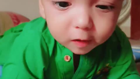 Cute baby enjoying