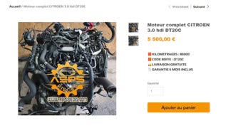 Moteur complet CITROEN 3.0 hdi DT20C