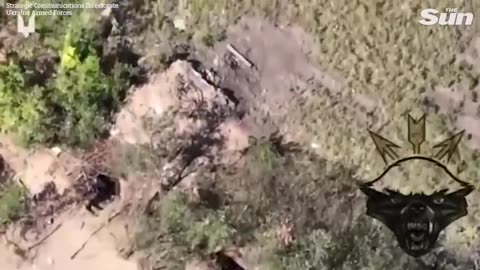 Ukrainian kamikaze drones blow up Russian position on the battlefield