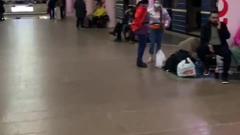 Ukrainians Use Subway As Bomb Shelters
