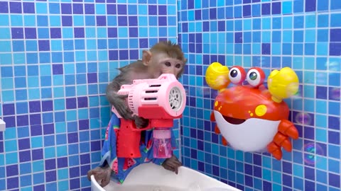 KiKi Monkey obediently helps his father harvest Fruits and take care of Baby | Wonder Cartons