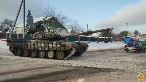 Russian and Belarusian troops are moving heavy equipment en masse to the Ukrainian border