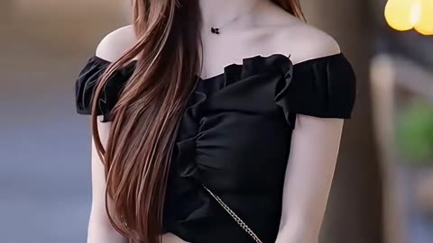 Beautiful girl on black fashion style