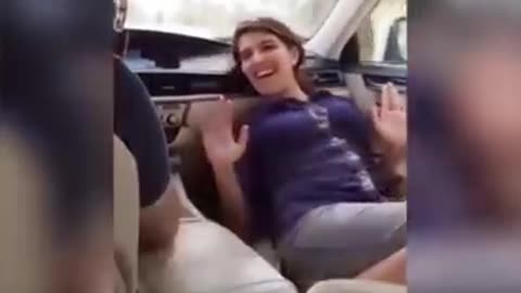 Pakistani Girl Dancing in Car