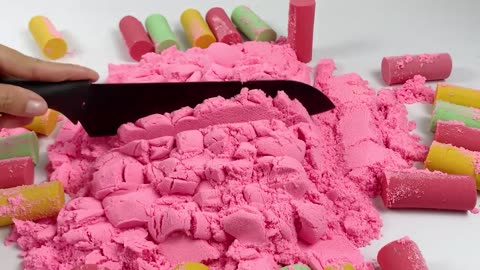 Satisfying Video I How To Rainbow Frame Cake kinetic Sand Cutting ASMR