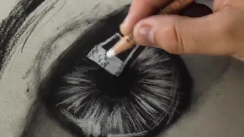 ASMR Eye Drawing By Using Charcoal 😍🌼 #shorts #rumblevideo
