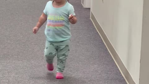 Toddler Can't Decide Whether She Is Dancing, Running Or Dashing