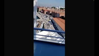 CRUISE SHIP CRASHES INTO PORT