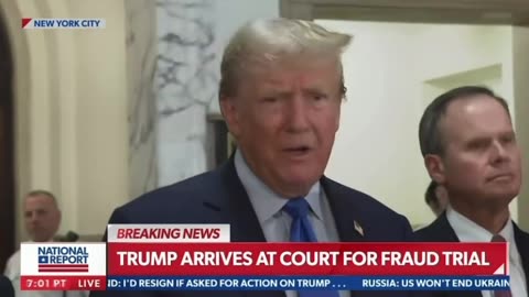 Trump arrives at court for Fraud Trial