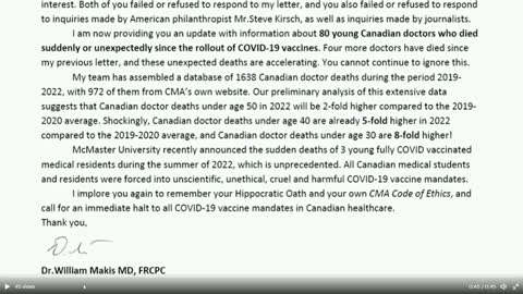 Canadian doctors are dying suddenly and media is quiet
