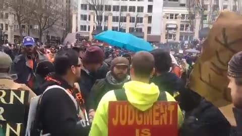 Street Preachers Get Attacked At Portland Oregon Anti Trump Protest 01/20/2017