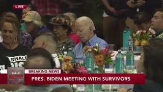 Biden falls asleep at ceremony in Maui.