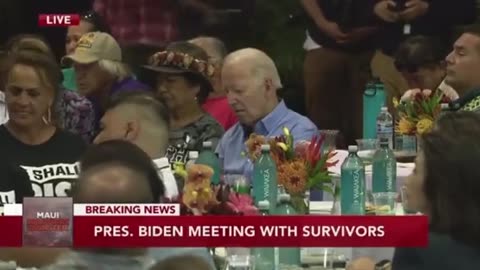 Biden falls asleep at ceremony in Maui.