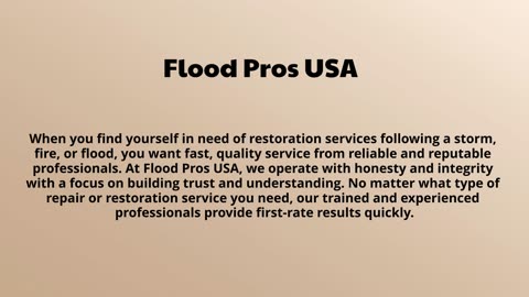 Water Damage Restoration