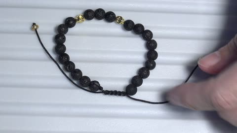 DIY Lava Stones and Pyrite Skull Beads Bracelet for Men, Handmade Jewelry Tutorial