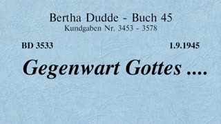 BD 3533 - GEGENWART GOTTES ....