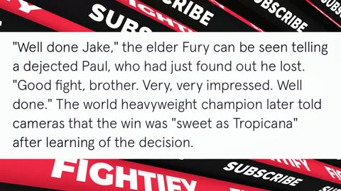 Tyson Fury's message to Jake Paul