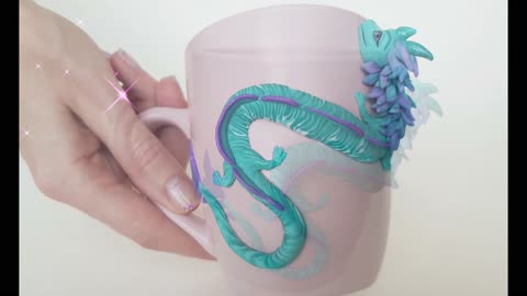 Raya The Last Dragon Sisu on a pink polymer clay mug. Gift cup for girls, daughters by Annealart