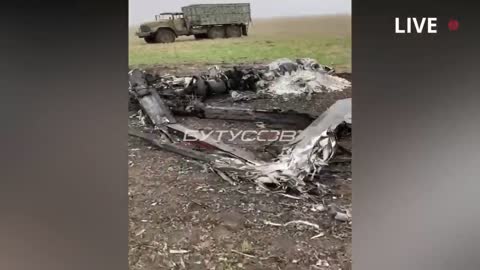 The remains of Russian Ka-52 helicopter, near the village of Sukhanovе in the Kherson region