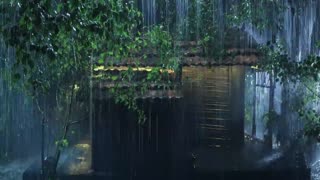 Fall Asleep Fast in 2 Minutes with Strong Rain & Very Heavy Thunder Sounds on Forest House at Night