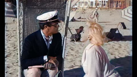 Marilyn Monroe Some Like It Hot (1959) Beach scene colorized remastered 4k