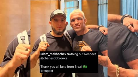 Charles Oliveira meets up with Islam Makhachev after incredible UFC 280 fight