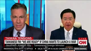 Q: “Is CCP in your view threatening Taiwan with war?”
