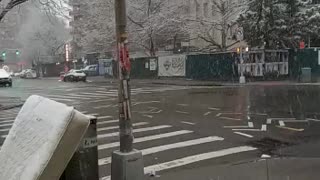 Beautiful view of snowfall in New York State