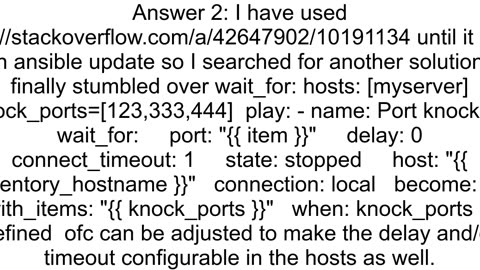 How to write an Ansible playbook with port knocking