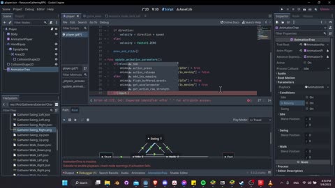 Animation Tree State Machine Setup w/ Conditions & BlendSpace2D - Godot 4 Resource Gatherer Tutorial