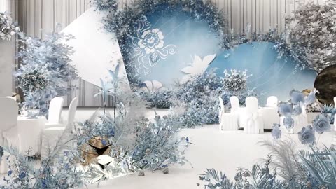 Wedding Venue Design_Western Grandeur Blue & White Tone
