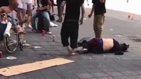 Bully gets knocked out after attacking old man