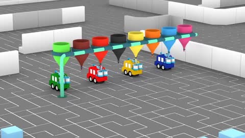 Cartoni animati per bambini: Macchinine colorate e il campo di paintball