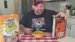 HALLOWEEN 2022 CEREAL UNBOXING & TASTE TEST ! HOCUS POCUS REESE BATS FRUITY PEBBLES CAP'N CRUNCH