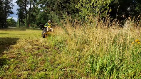 They Used A BROKEN Push Mower To Mow This OVERGROWN Grass