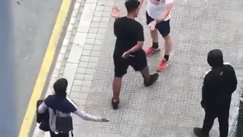 Group of knife-wielding #migrants attack a father and his baby in Bilbao spain