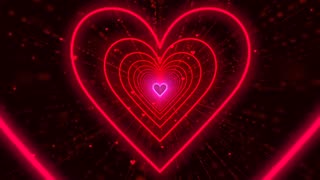 184. Red Heart Background❤️Neon Lights Love Heart