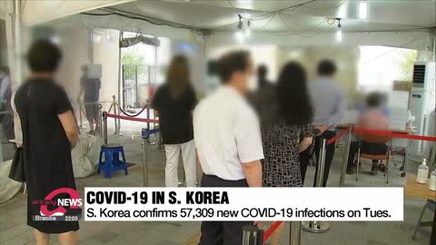 S. Korea confirms 57,309 new COVID-19 infections on Tuesday