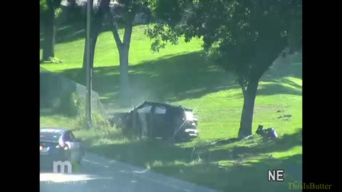 Surveillance video shows stolen vehicles lead to police pursuit, crash in Edina