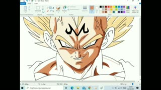 Drawing Anime in Paint (Vegeta from Dragon Ball anime)