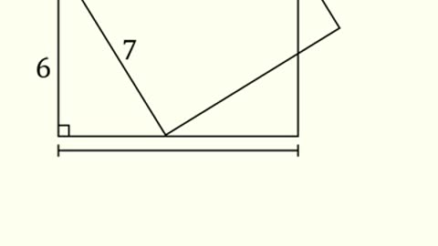 Square tilted along rectangle corner.... length of the rectangle