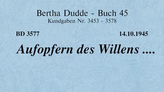 BD 3577 - AUFOPFERN DES WILLENS ....