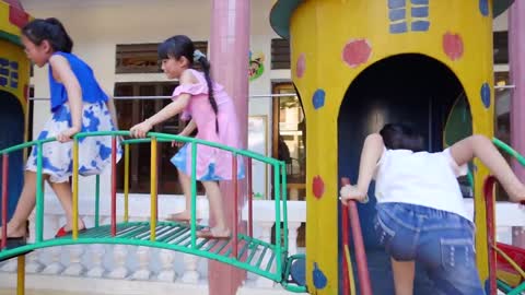 Fun indoor playground for family at play area - nursery rhymes song for baby